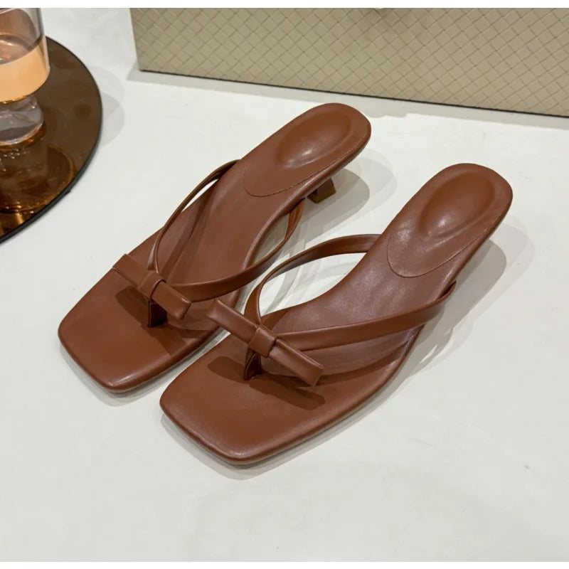 Designer Retro Slippers Soft Leather Sandals Cat Shoes