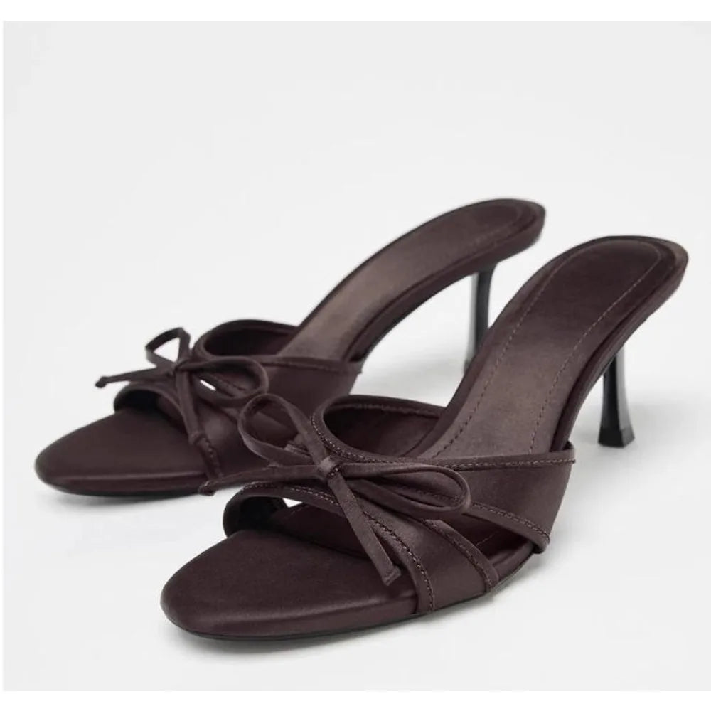 Designers Sweet Bow Slippers Thin Heel