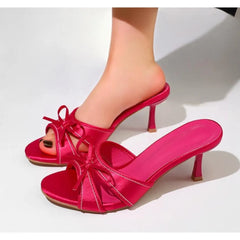 Designers Sweet Bow Slippers Thin Heel