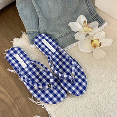 Detachable Butterfly Orchid Decoration Flat Slippers Clip Toe Flip Flops Elegant Comfort Hawaiian Vacation Beach Shoe