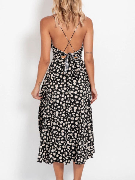 Ditsy Floral Print Beach Swing Dress