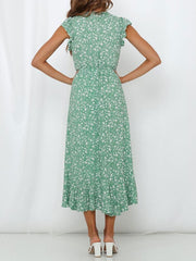 Ditsy Floral Print High Low Maxi Dresses