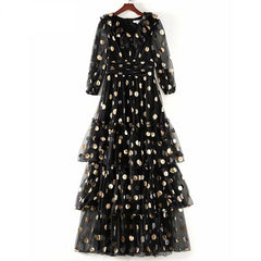 Dot Printed Party Long Maxi Dress