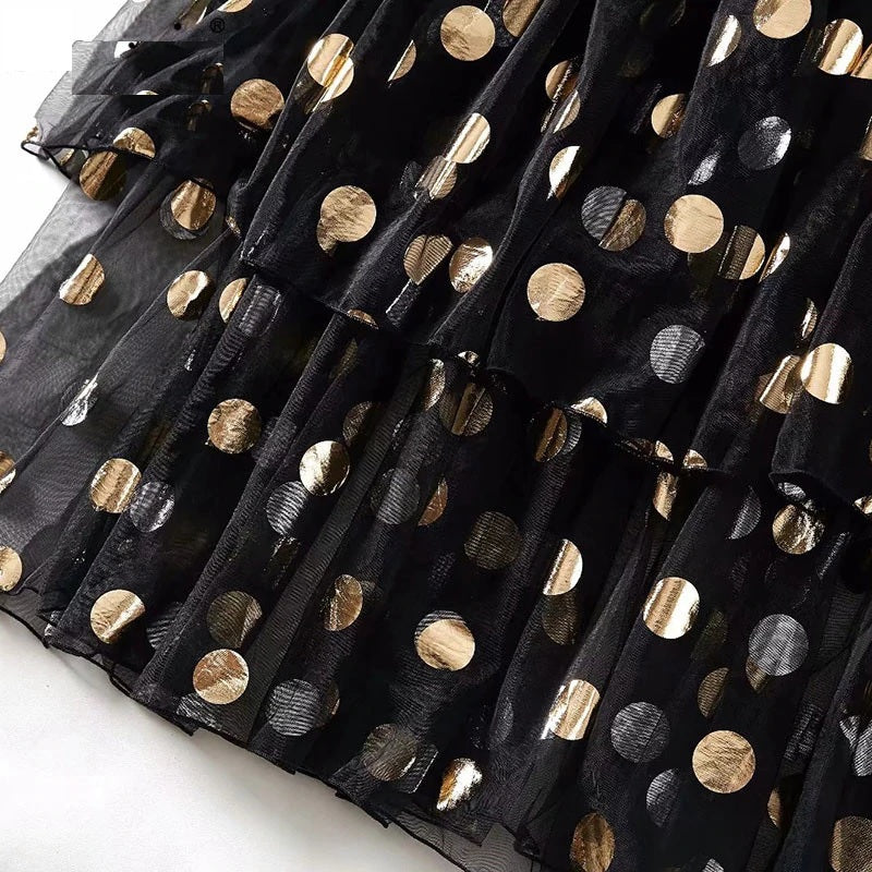 Dot Printed Party Long Maxi Dress