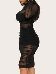 Dress Jewel Neck Long Beach Bodycon Dress