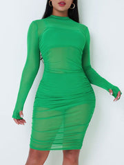 Dress Jewel Neck Long Beach Bodycon Dress