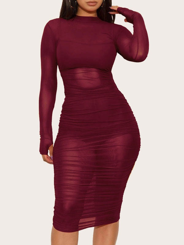 Dress Jewel Neck Long Beach Bodycon Dress
