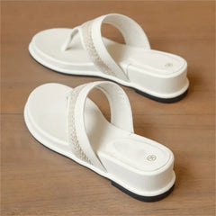 Design Weave Round Clip Toe  Wedges Low Heel