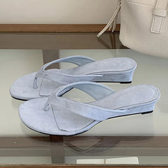 Casual Shallow Clip Toe Wedges Low Heel