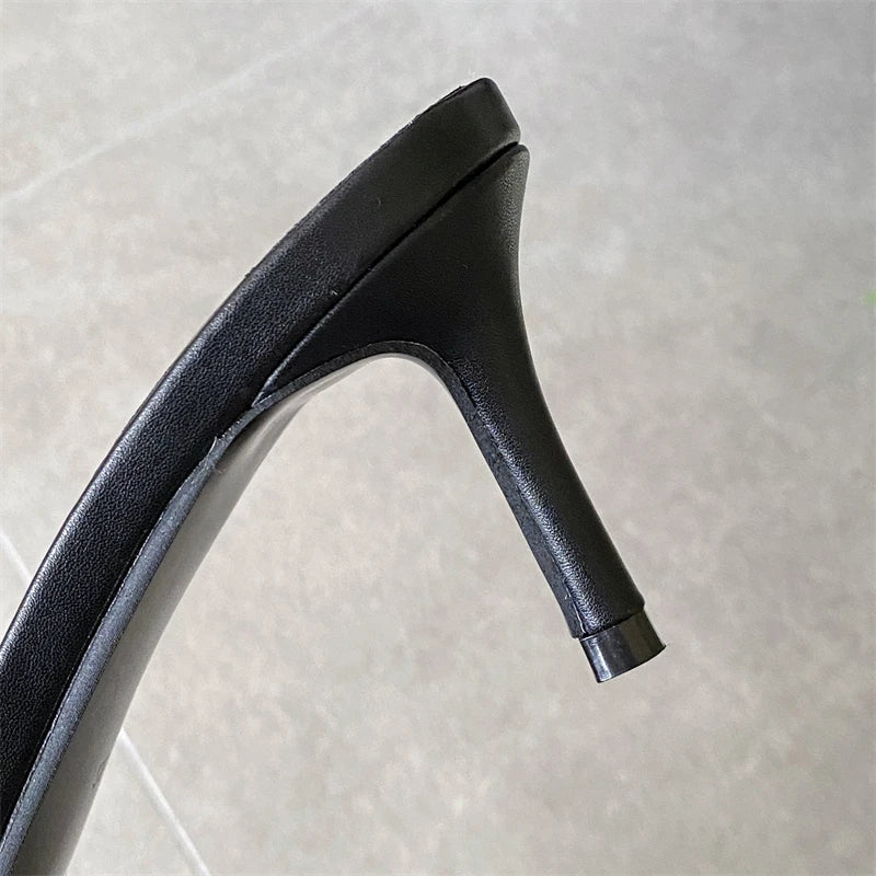 Elegant Butterfly-kont Lace Edge Slippers Thin High Heel