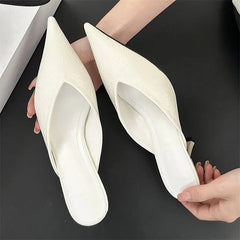 Candy Pointed Toe Slippers Thin Low Heel