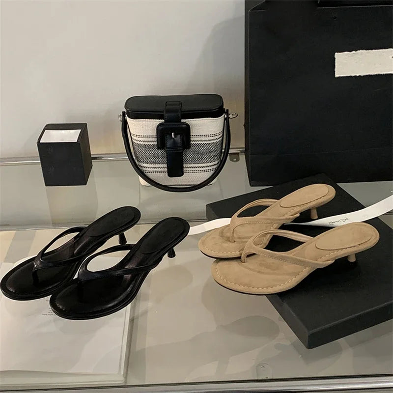 Round Clip Toe Thin Low Heel