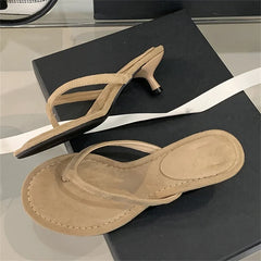 Round Clip Toe Thin Low Heel