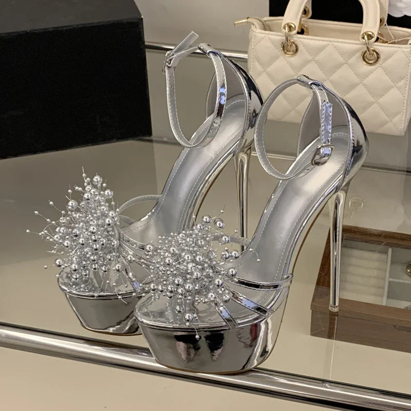 Street Style Striptease Party Sandals Barrow Band Stiletto High Heel