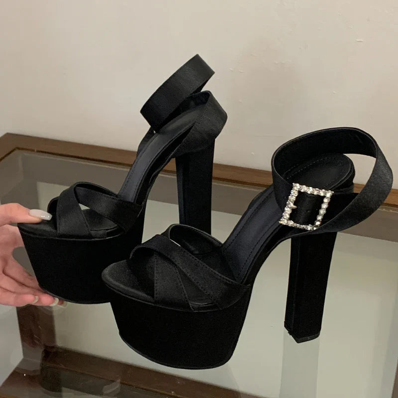 Solid Platform Square High Heel