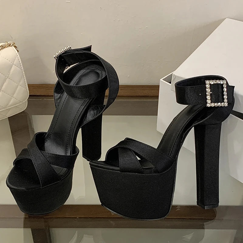 Solid Platform Square High Heel