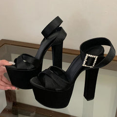 Solid Platform Square High Heel