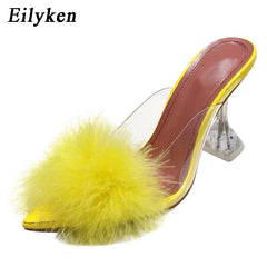 Pumps PVC Transparent Feather Perspex Crystal High Heel