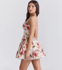 Elegant A-Line Mesh Lining Backless Princess Mini Dress
