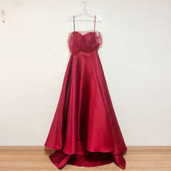 A Line Off the Shoulder Arabic Satin Evening Elegant Dress