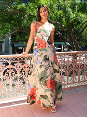 Casual Floral Print A-line Sleeveless Maxi Dress