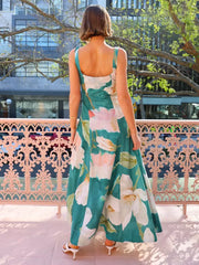 Elegant A-line Polyester Daily Casual Sleeveless Floral Maxi Dress