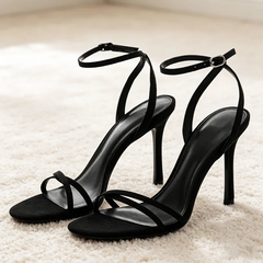 Elegant Ankle-Strap High-Heel Sandals Open-Toe Cross-Tied High-Heels for Ladies Luxury Designer Shoes