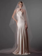 Elegant Artistic Halter Sleeveless Dress Wedding Party Evening Gown