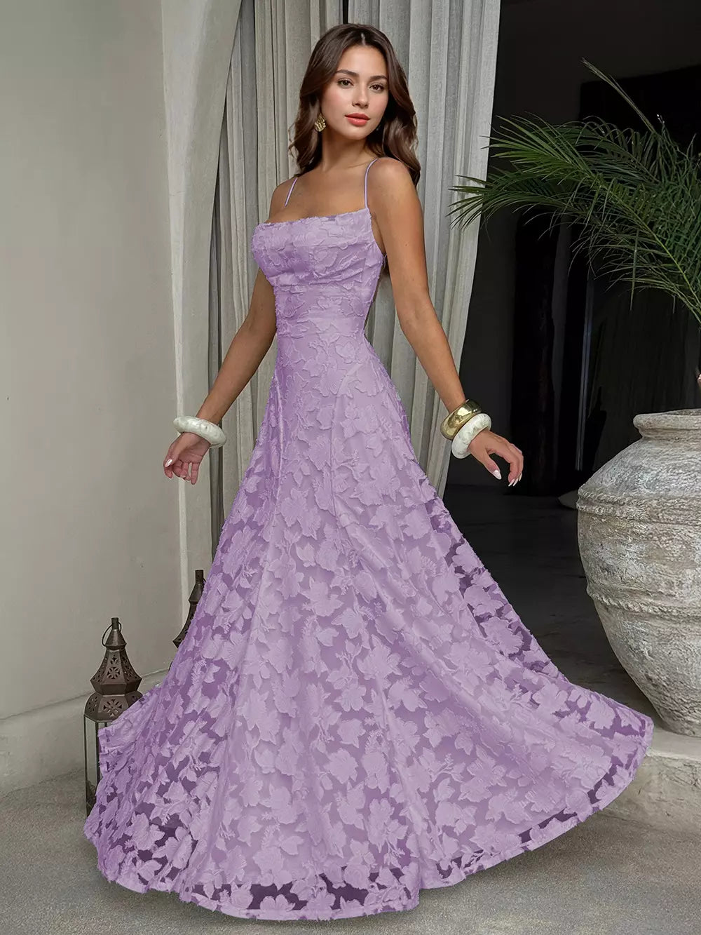Elegant Backless Design Open Shoulder Events Maxi Slip Dress