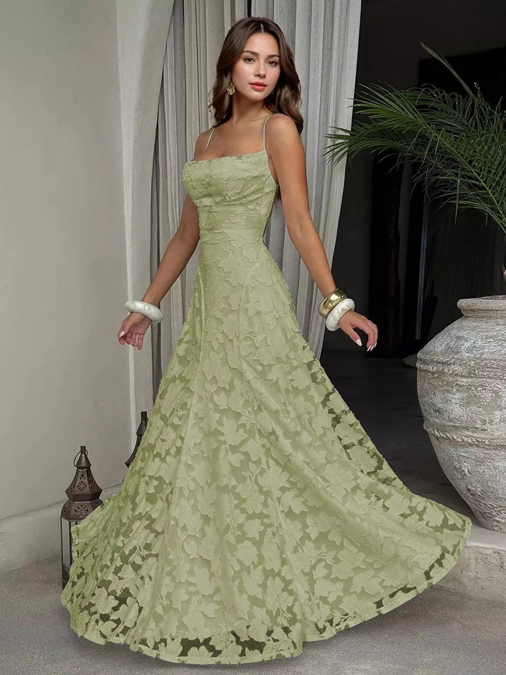 Elegant Backless Design Open Shoulder Events Maxi Slip Dress