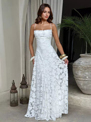 Elegant Backless Design Open Shoulder Events Maxi Slip Dress