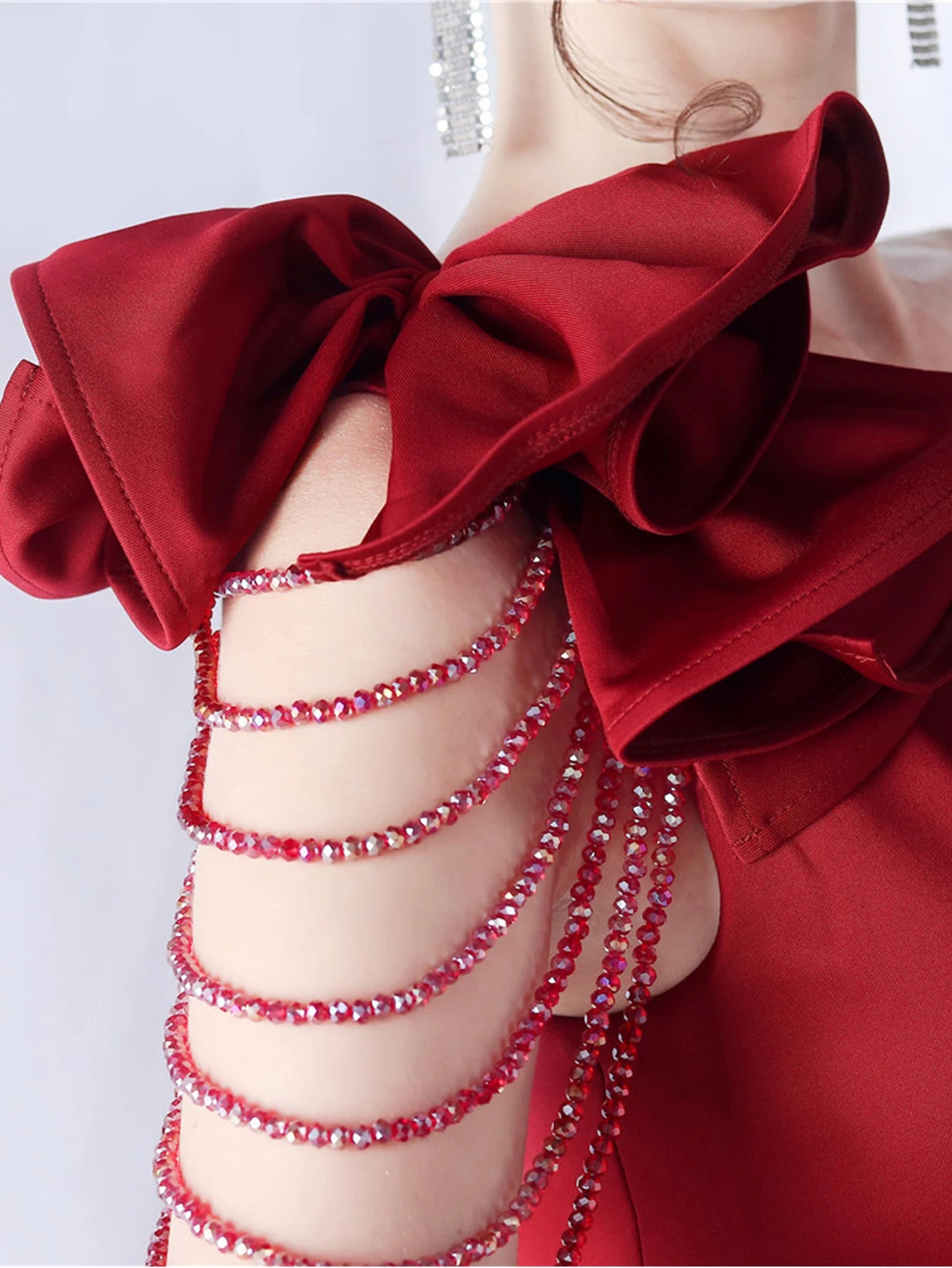 Elegant Backless Diamonds Floor-Length Birthday Party Maxi Dress