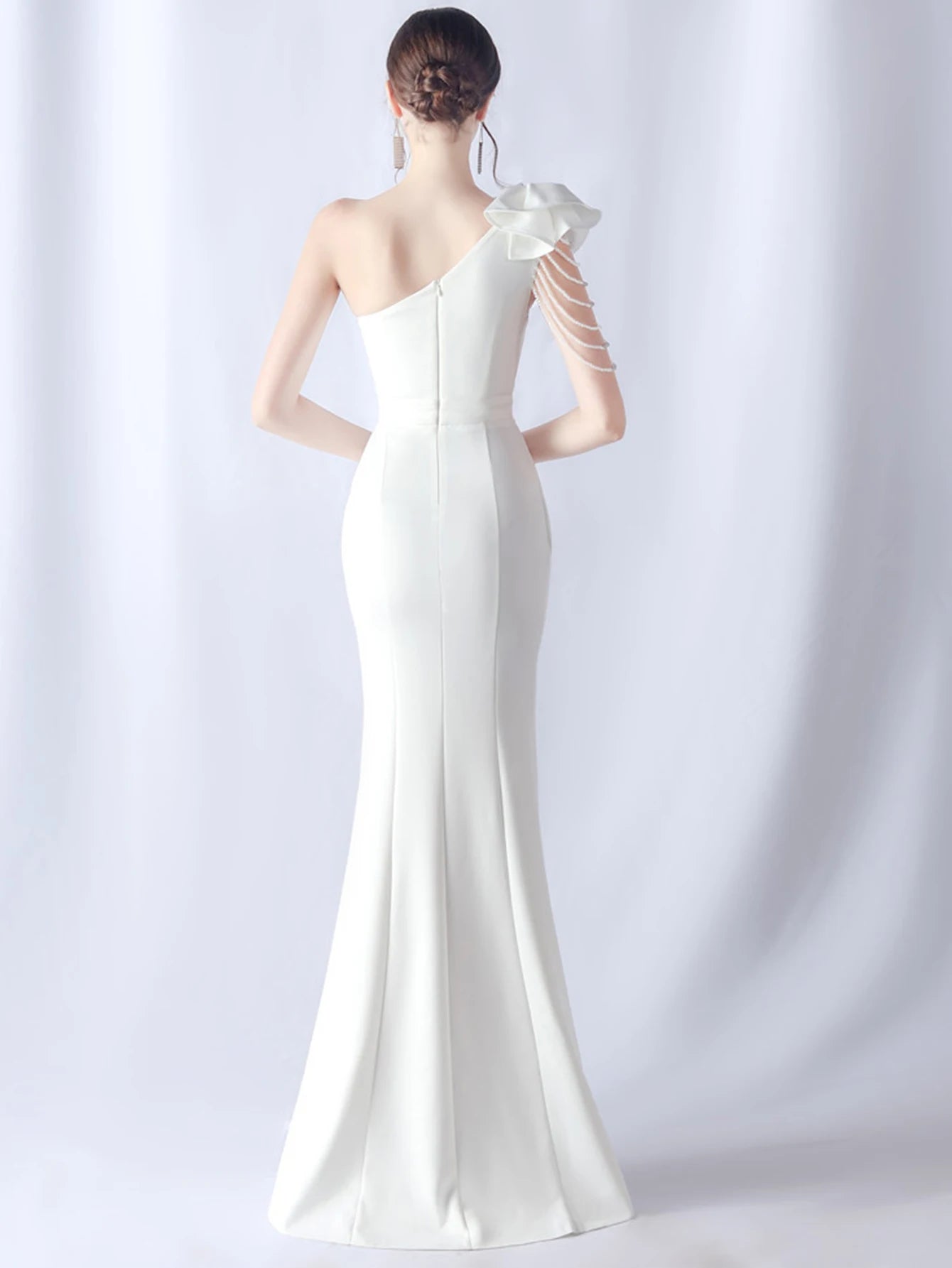 Elegant Backless Diamonds Floor-Length Birthday Party Maxi Dress