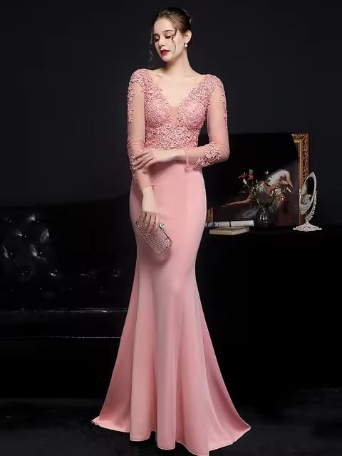 Elegant Backless Empire Spaghetti Strap Rhinestone Lace Maxi Dress