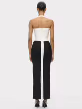 Elegant Backless Halter Patchwork Bodycon Bandage Dress