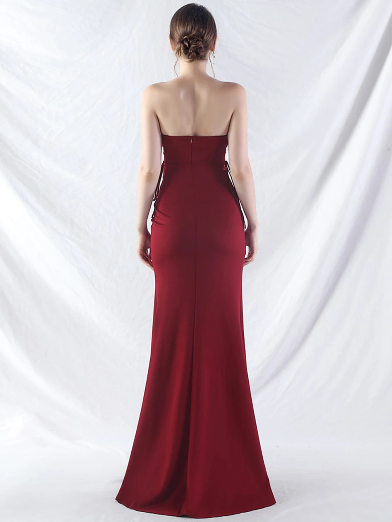 Elegant Backless Lace Up Birthday Party Long Maxi Dresses