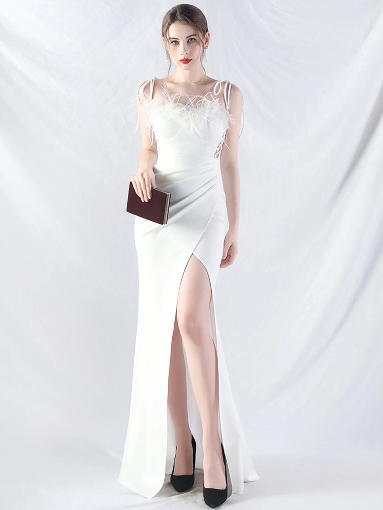 Elegant Backless Lace Up Birthday Party Long Maxi Dresses