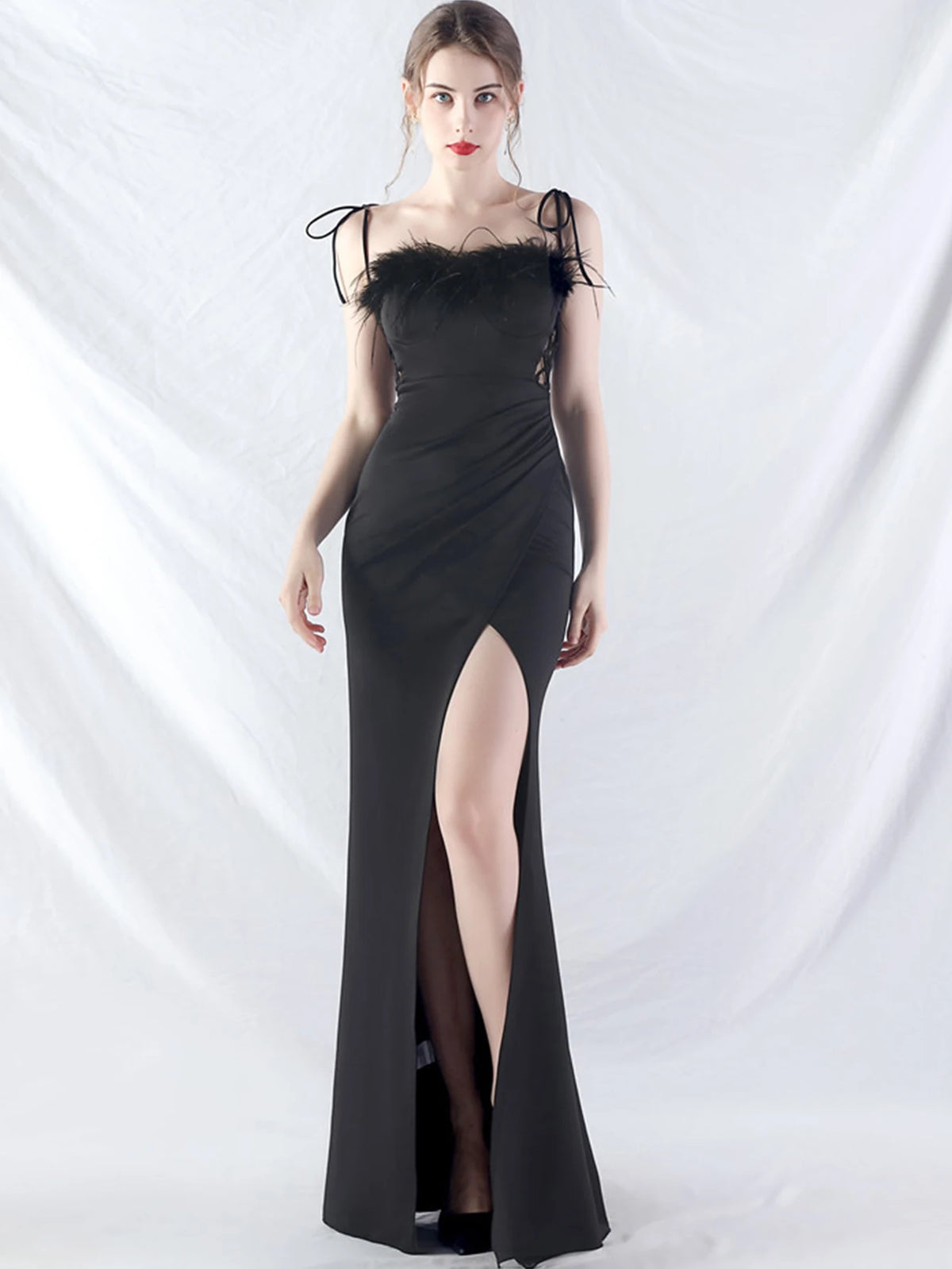 Elegant Backless Lace Up Birthday Party Long Maxi Dresses