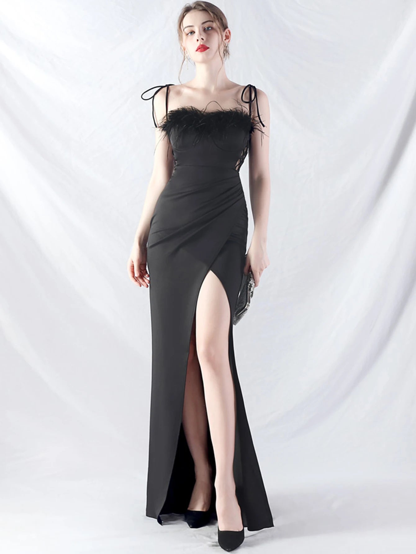 Elegant Backless Lace Up Birthday Party Long Maxi Dresses