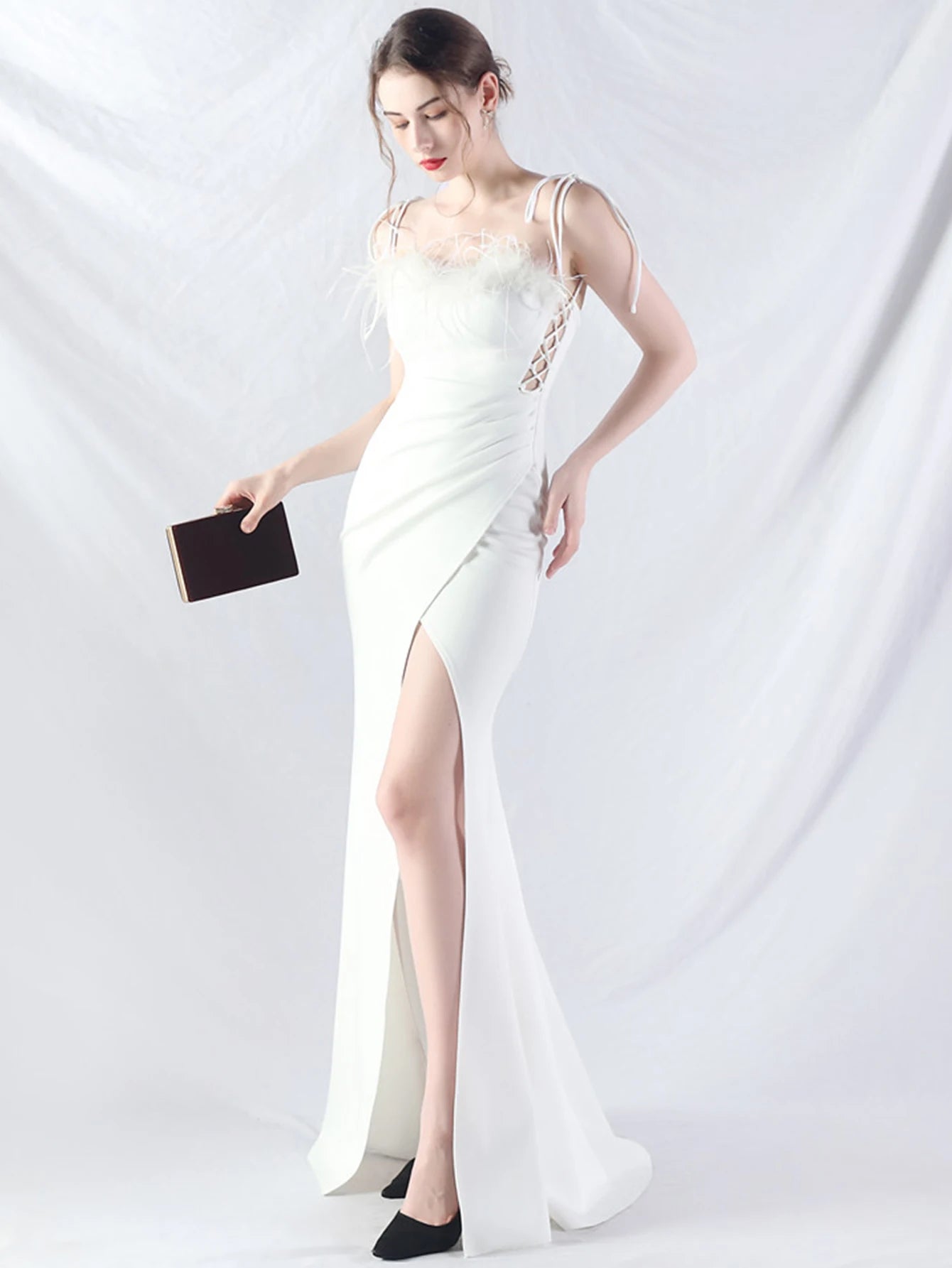 Elegant Backless Lace Up Birthday Party Long Maxi Dresses