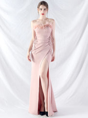 Elegant Backless Lace Up Birthday Party Long Maxi Dresses