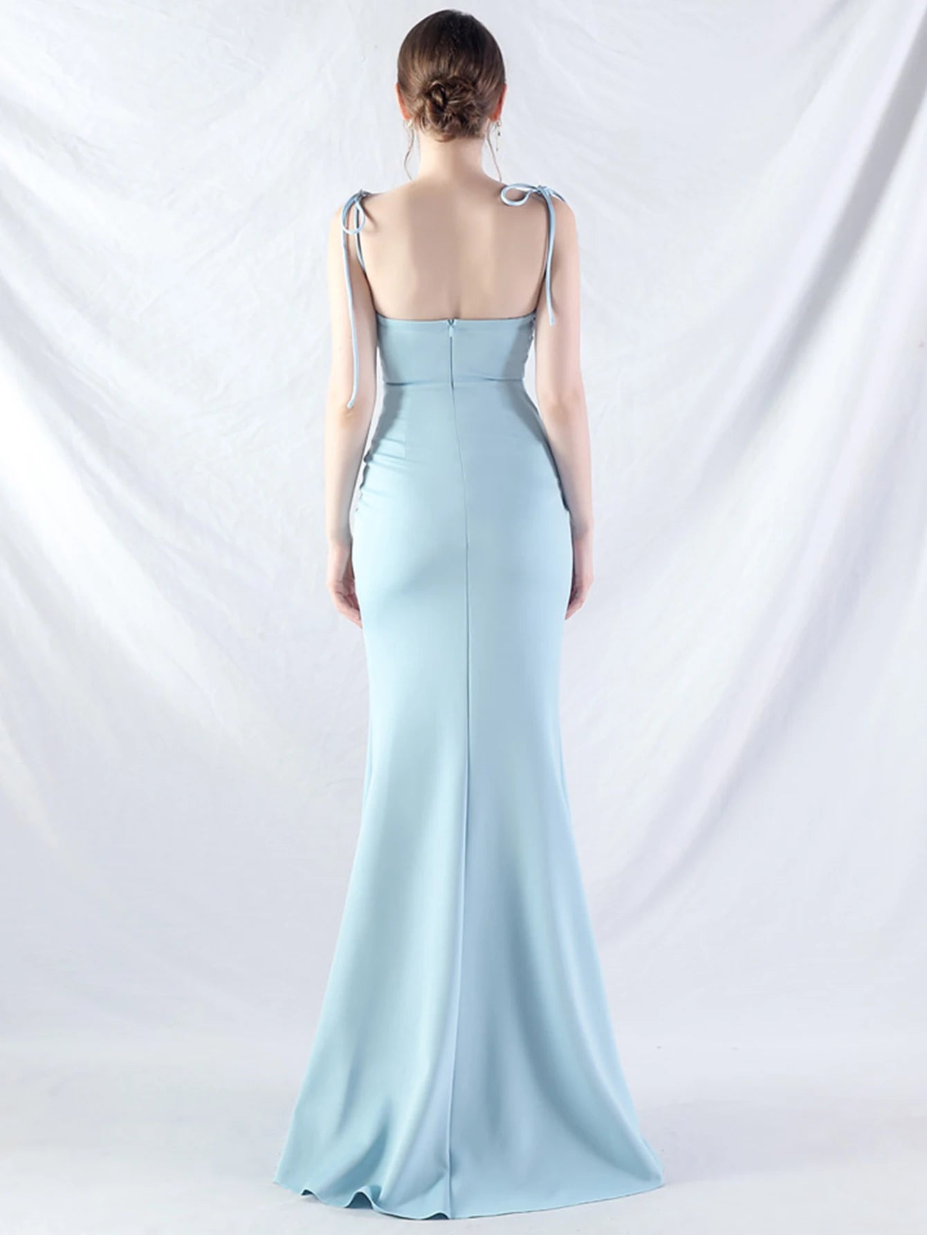 Elegant Backless Lace Up Birthday Party Long Maxi Dresses