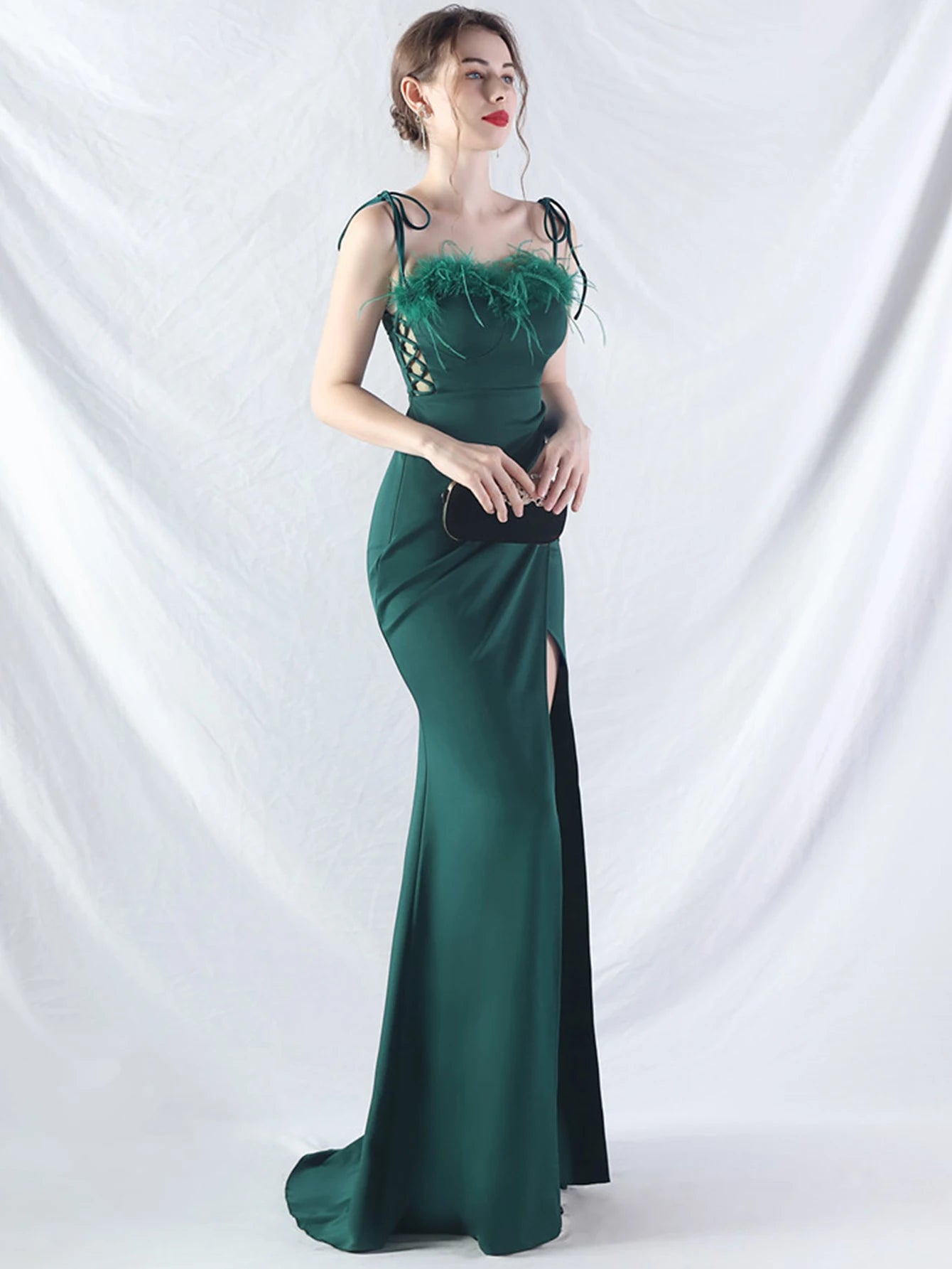 Elegant Backless Lace Up Birthday Party Long Maxi Dresses