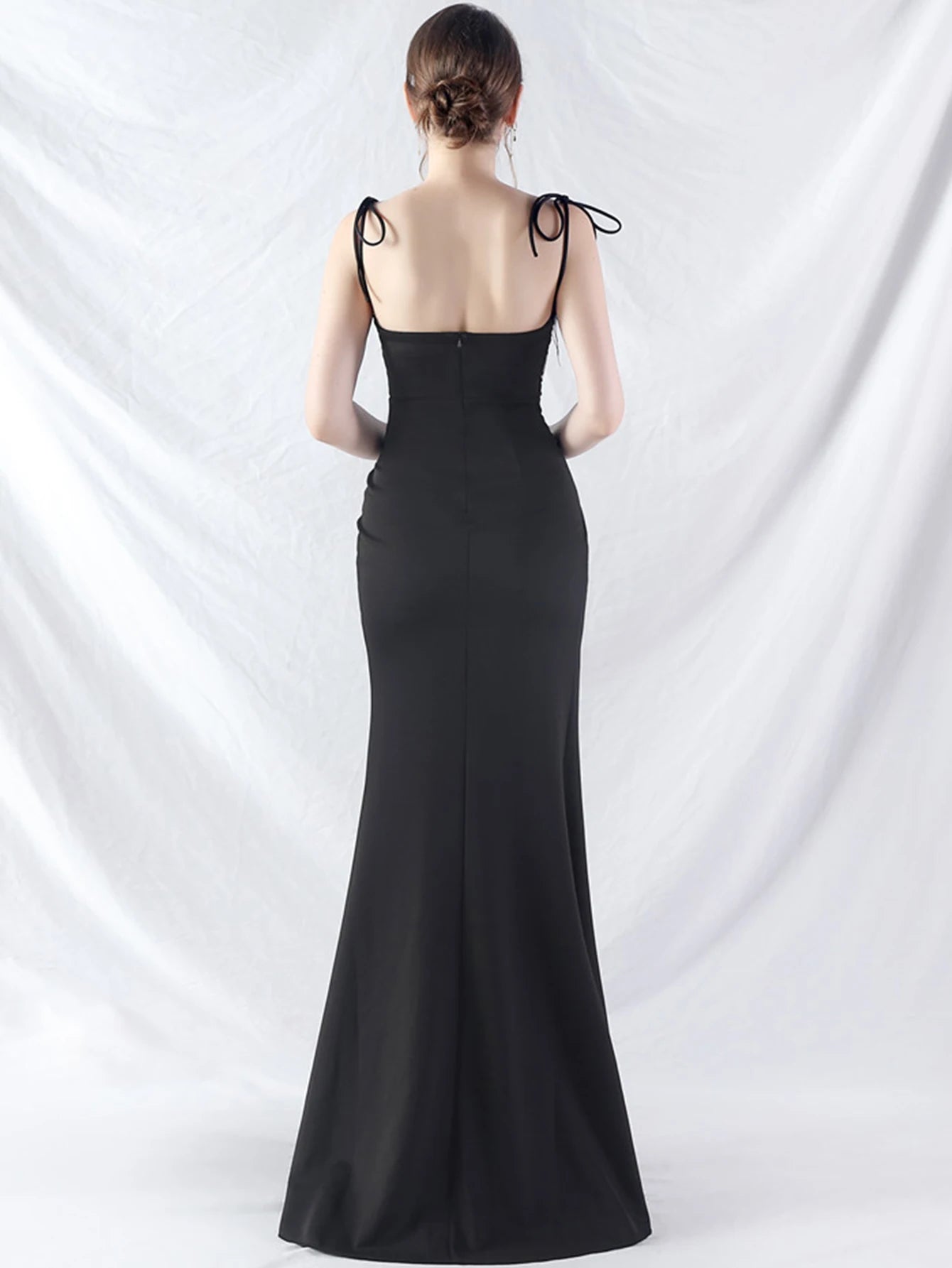 Elegant Backless Lace Up Birthday Party Long Maxi Dresses