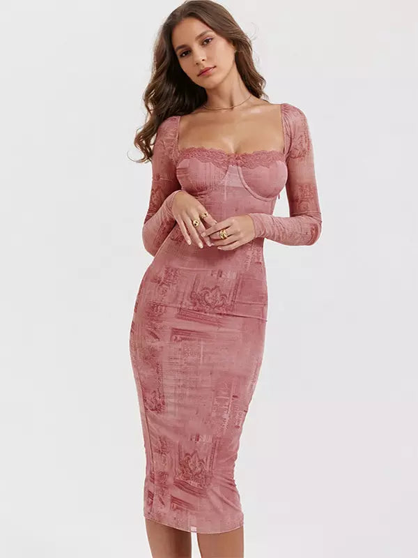 Elegant Backless Low-Cut Seductive Fitted Dress