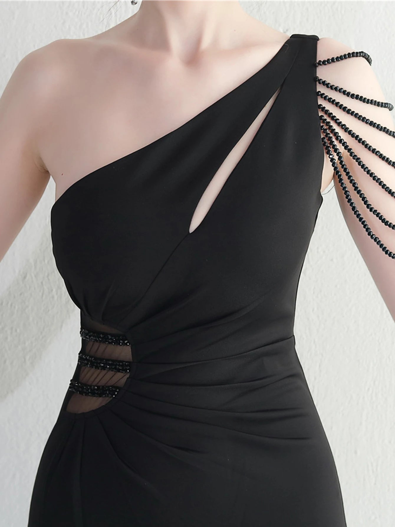 Elegant Backless One-Shoulder Birthday Party Long Maxi Dress