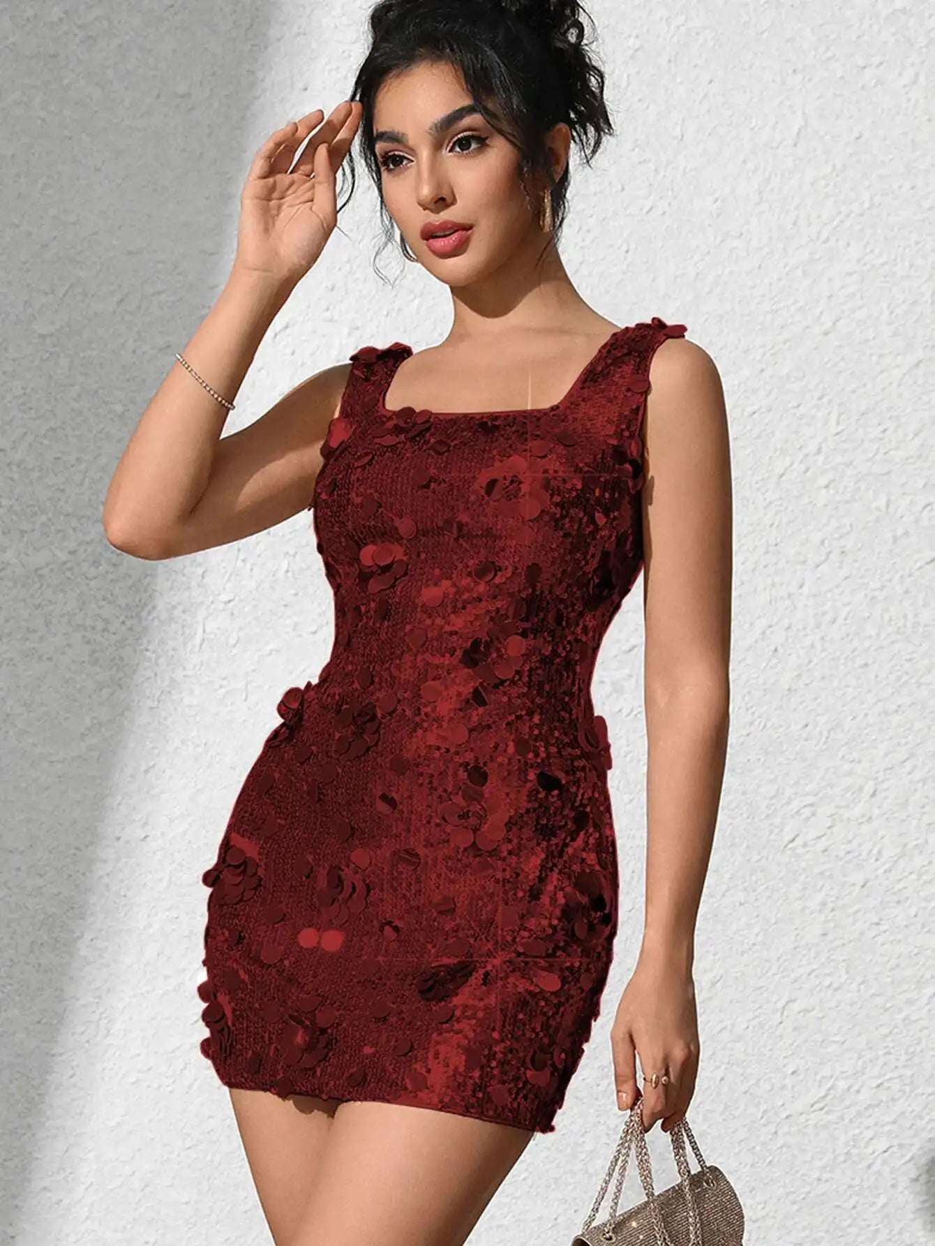 Elegant Backless Sequin Club Birthday Evening Bodycon Mini Dress