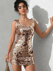 Elegant Backless Sequin Club Birthday Evening Bodycon Mini Dress