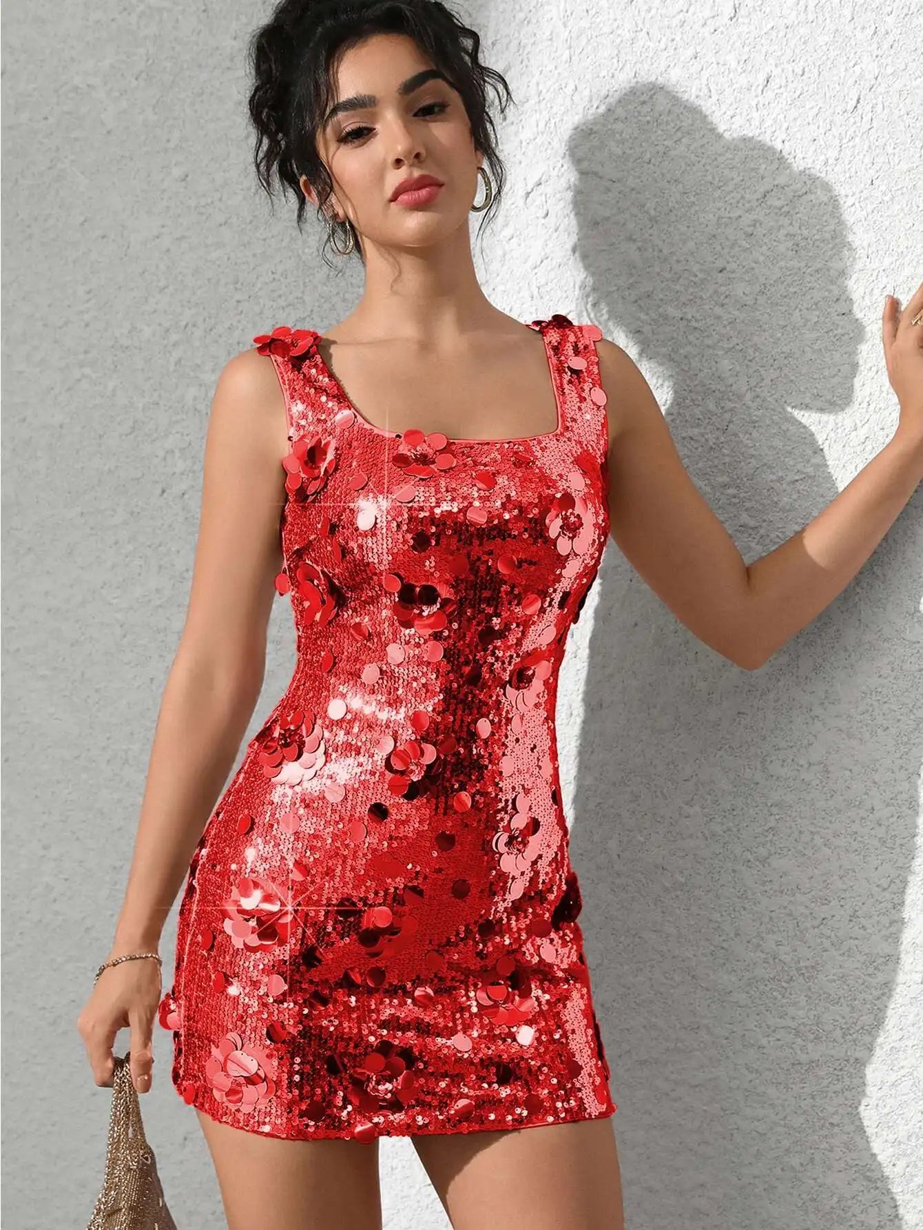 Elegant Backless Sequin Club Birthday Evening Bodycon Mini Dress