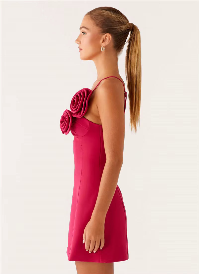 Elegant Backless Solid Off-shoulder Backless A-line Club Mini Dress